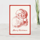 シンプルヴィンテージモダンサンタクロースクリスマス シーズンカード (正面)