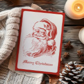 シンプルヴィンテージモダンサンタクロースクリスマス シーズンカード