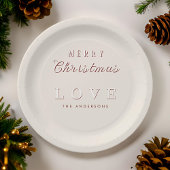 シンプルヴィンテージモダンタイポグラフィメリークリスマス ペーパープレート