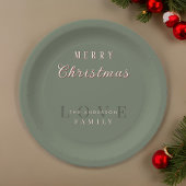 シンプルヴィンテージモダンタイポグラフィメリークリスマス ペーパープレート