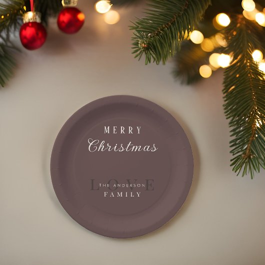 シンプルヴィンテージモダンタイポグラフィメリークリスマス ペーパープレート