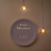 シンプルヴィンテージモダンタイポグラフィメリークリスマス ペーパープレート
