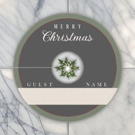 シンプルヴィンテージモダンタイポグラフィメリークリスマス ワイングラスタグ