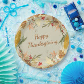 シンプルヴィンテージモダンファームハウスハッピーサンクスギビング ペーパープレート (パーティー)