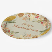 シンプルヴィンテージモダンファームハウスハッピーサンクスギビング ペーパープレート (アングル)
