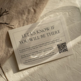 シンプルヴィンテージモダンラベルQRコード 出欠カード