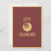 シンプルヴィンテージレトロ金ゴールド誕生日 招待状 (裏面)