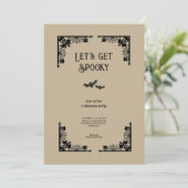 シンプルヴィンテージ不気味衣装ハローウィンパーティ 招待状 (スタンド正面)