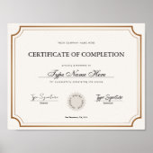 シンプルヴィンテージ修了証書、卒業証書 ポスター (正面)