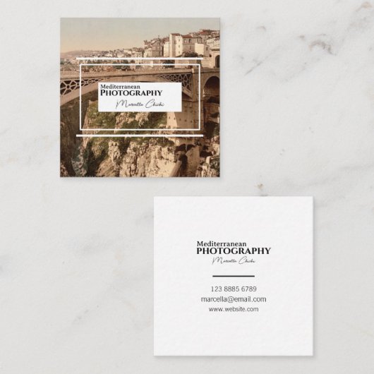 シンプルヴィンテージ撮影名刺 スクエア名刺 (正面/裏面)