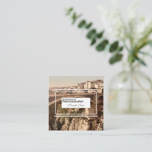 シンプルヴィンテージ撮影名刺 スクエア名刺 (スタンド正面)