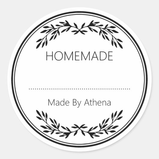 シンプルヴィンテージ自家製空白の ラウンドシール (正面)