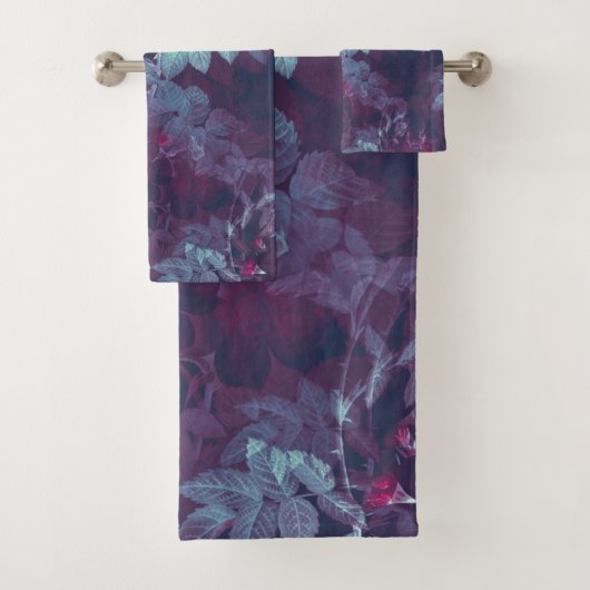 シンプルヴィンテージ赤ビクトリアンフローラデザイン | バスタオルセット (インサイチュ)