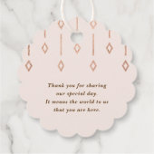 シンプルヴィンテージ赤面バラフォイル結婚ズ・サンキュー フェイバータグ (裏面)