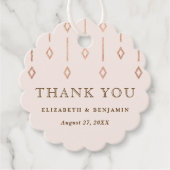 シンプルヴィンテージ赤面バラフォイル結婚ズ・サンキュー フェイバータグ (正面)