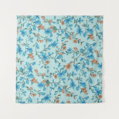 シンプルヴィンテージ:フローラファブリックのパターン タペストリー (正面(横))