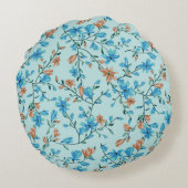 シンプルヴィンテージ:フローラファブリックのパターン ラウンドクッション (裏面)