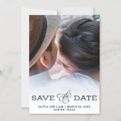 シンプルヴィンテージ|日付を保存する写真 マグネット招待状 (正面)