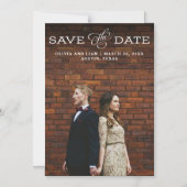 シンプルヴィンテージ|日付を保存する写真 マグネット招待状 (正面)