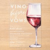 シンプルヴィーノワエレガントウズワインブライダルシャワー アクリル招待状 (正面)