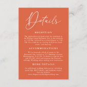 シンプルヴェローナサンセットオレンジカリグラフィー詳細 エンクロージャーカード (正面)