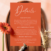 シンプルヴェローナサンセットオレンジカリグラフィー詳細 エンクロージャーカード