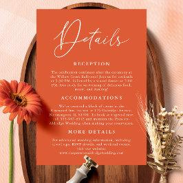 シンプルヴェローナサンセットオレンジカリグラフィー詳細 エンクロージャーカード