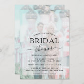 シンプルヴフェイクェラムフォトブライダルシャワー 招待状 (正面/裏面)