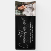 シンプル一モダン写真黒の卒業 横断幕 (縦)