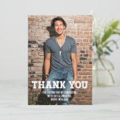 シンプル一写真卒業 サンキューカード (スタンド正面)