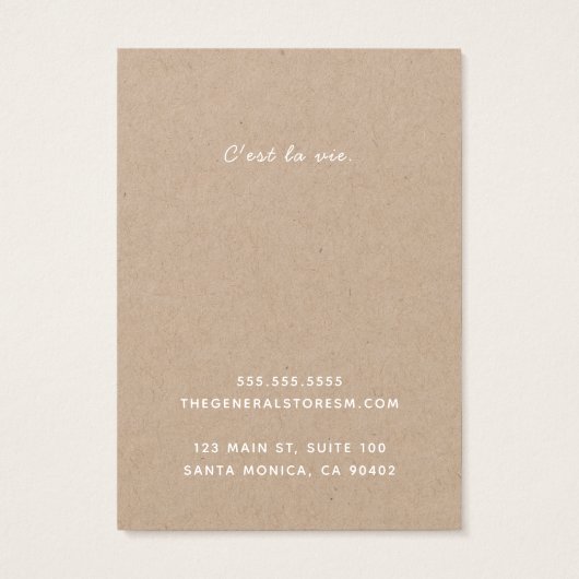 シンプル一般店舗クラフトイヤリング表示カード (裏面)