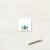 シンプル三ミニマルつの緑の木がクリスマスを楽しむ ポストイット (デスク上)