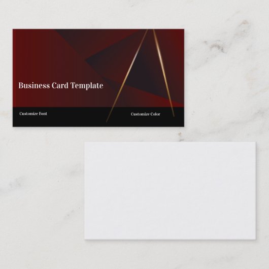 シンプル三角形抽象芸術赤クラス 名刺 (正面/裏面)