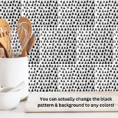 シンプル三角形白黒パターン タイル