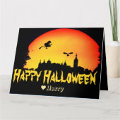 シンプル不気味ハッピーハローウィンパンプキン カード (正面)