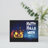 シンプル不気味ハッピーハローウィンパンプキン シーズンポストカード (スタンド正面)