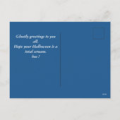 シンプル不気味ハッピーハローウィンパンプキン シーズンポストカード (裏面)