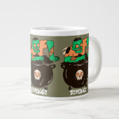 シンプル不気味ハロウィーンファミリーゴーレゾンビ ジャンボコーヒーマグカップ (正面右)