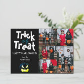 シンプル不気味パンプキンハロウィーンフォトコラージュ シーズンカード (スタンド正面)