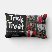 シンプル不気味パンプキンハロウィーンフォトコラージュ ランバークッション (裏面)