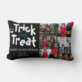 シンプル不気味パンプキンハロウィーンフォトコラージュ ランバークッション (正面)