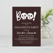 シンプル不気味Boスカルハローウィンパーティ 招待状 (スタンド正面)
