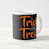 シンプル不気味TrickまたはTreat Halloween Family ジャンボコーヒーマグカップ (正面右)