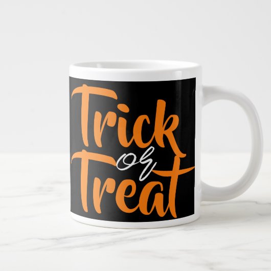 シンプル不気味TrickまたはTreat Halloween Family ジャンボコーヒーマグカップ (右)