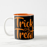 シンプル不気味TrickまたはTreat Halloween Family ツートーンマグカップ