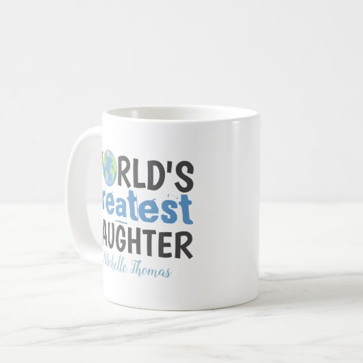 シンプル世界一の娘かわいいミニマリスト コーヒーマグカップ (正面左)