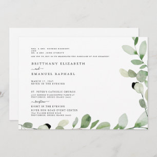 シンプル両親が参加した結婚白 招待状