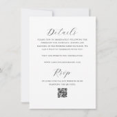 シンプル両面ミニマリストQR結婚 招待状 (裏面)