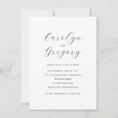 シンプル両面ミニマリストQR結婚 招待状 (正面)