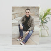 シンプル両面写真の卒業表明 招待状 (スタンド正面)